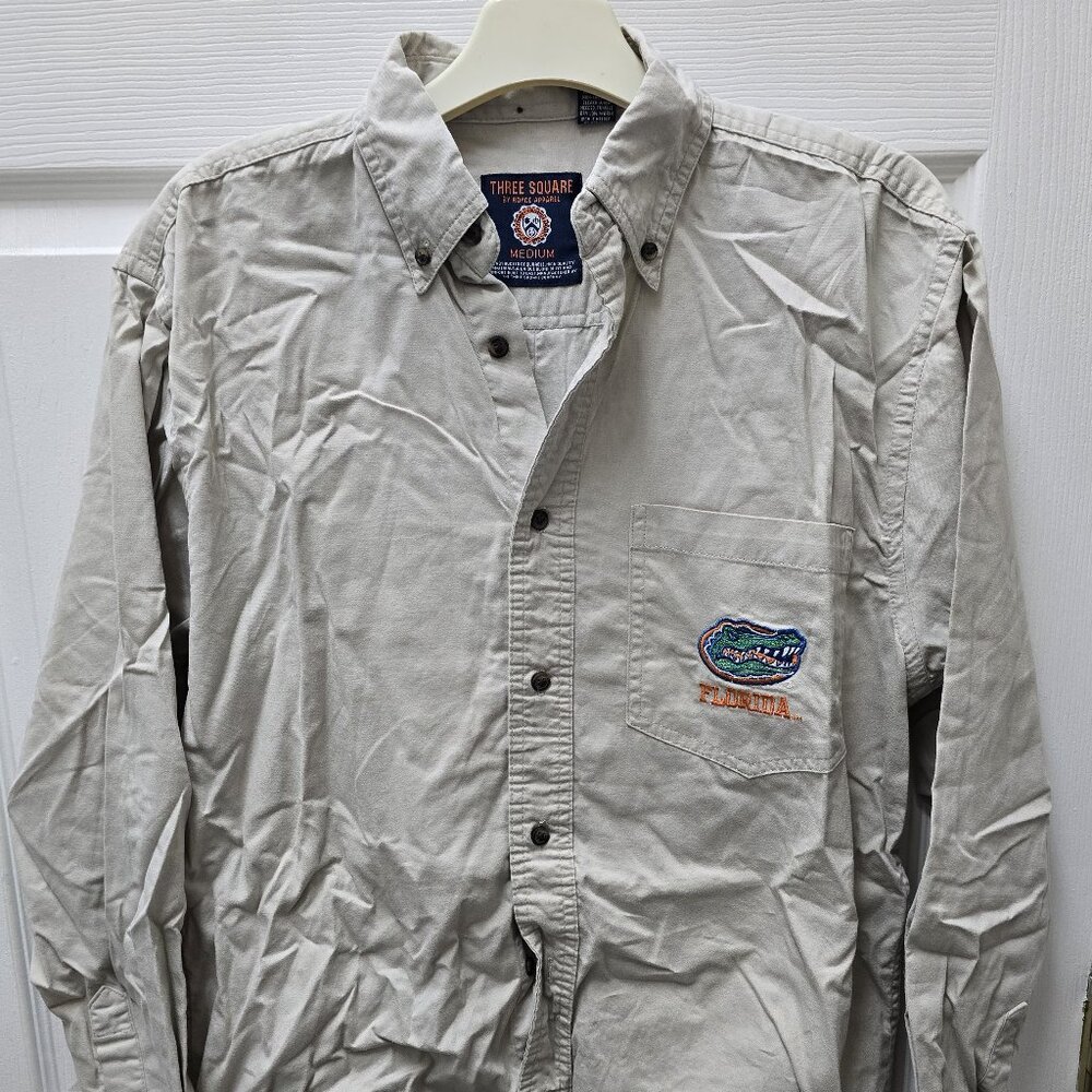 Three Square Florida Gators Denim Long Sleeve Shirt Medium